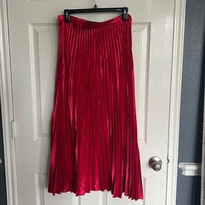 Lulus red satin skirt